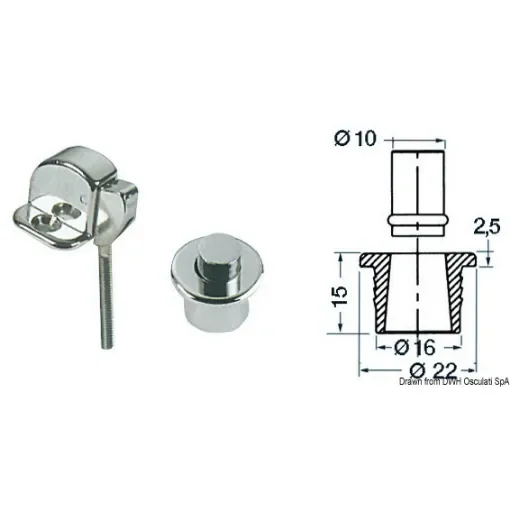 Osculati - Chr.br. knob latch - 38.309.22 product image