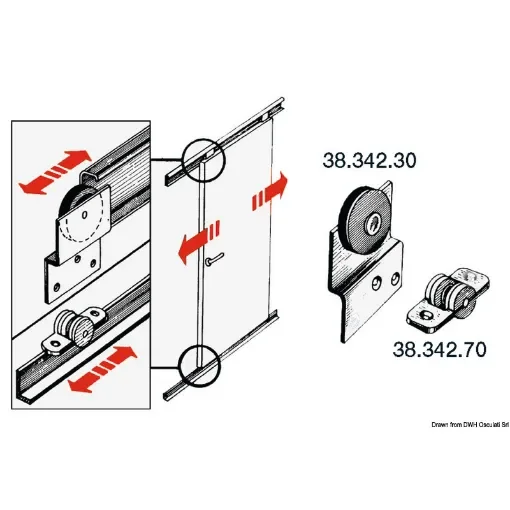 Osculati - Sliding carriage 38x15 mm - 38.342.70 product image