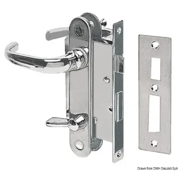 Osculati - Chromed brass lock w/2 plates and handles left - 38.347.40SX product image