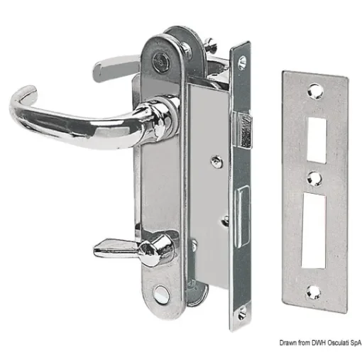 Osculati - Chromed brass lock w/2 plates and handles left - 38.347.40SX product image