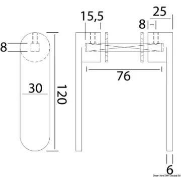 Osculati - Nauta R handle polished AISI316 8 mm - 38.348.41 product image