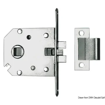 Osculati - Recess-fit simple lock chromed brass 68x60x9 mm - 38.409.70 product image