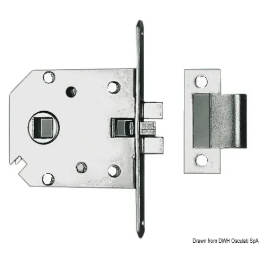 Osculati - Recess-fit simple lock chromed brass 68x60x9 mm - 38.409.70 product image