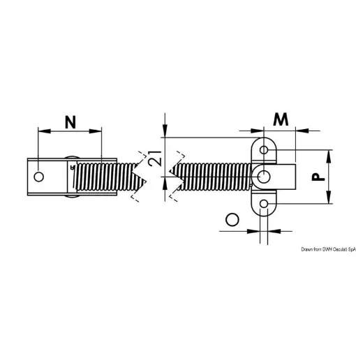 Osculati - SS hatch stay 260 mm C - 38.421.68 product image