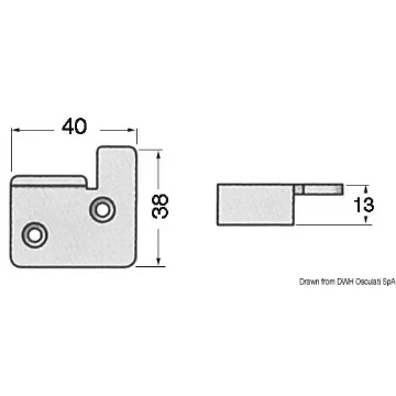 Osculati - SS plate 40x38x13mm - 38.426.78 product image