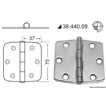 Osculati - Hinges 2 mm thickness - 38.440.09 product image
