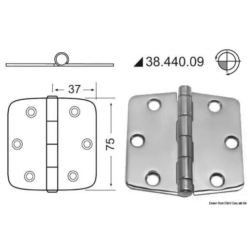 Osculati - Hinges 2 mm thickness - 38.440.09 product image