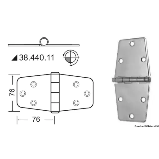 Osculati - Hinges 2 mm thickness - 38.440.11 product image