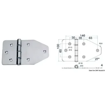 Osculati - Large hinge 180x100 mm - 38.440.15 product image