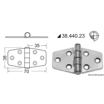 Osculati - Hinges 2 mm thickness - 38.440.23 product image