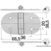 Osculati - SS hinge w/studs reversed pin 68.5x38.5 mm - 38.442.68 product image
