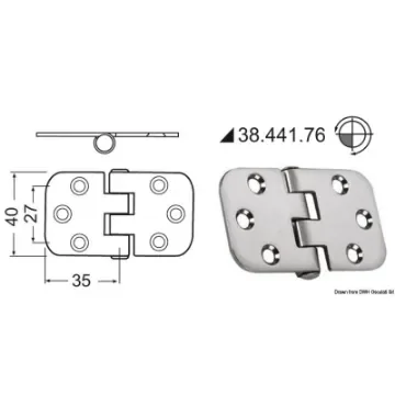 Osculati - Hinges 2 mm thickness - 38.441.76 product image