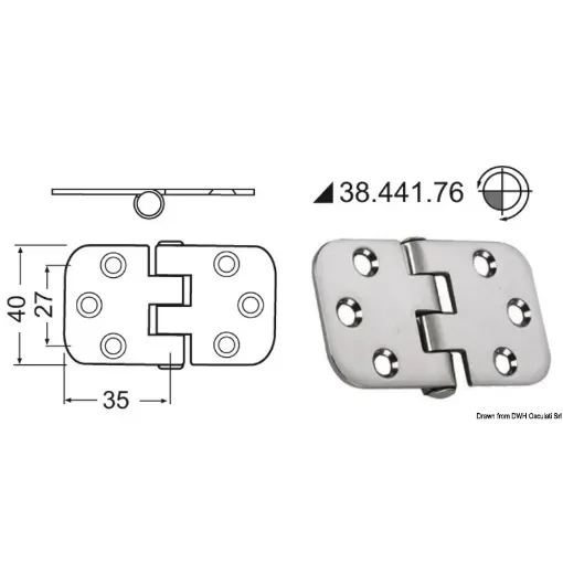 Osculati - Hinges 2 mm thickness - 38.441.76 product image