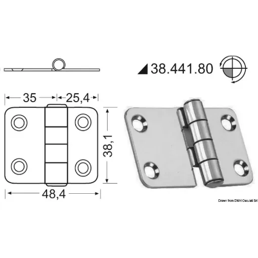Osculati - Hinges 2 mm thickness - 38.441.80 product image