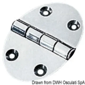 Osculati - Oval hinge 56x78 mm stud mounting 2 mm - 38.450.03 product image