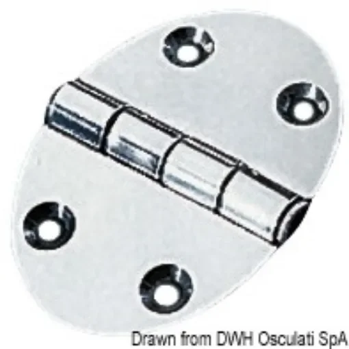 Osculati - Oval hinge 56x78 mm stud mounting 2 mm - 38.450.03 product image