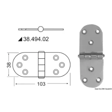 Osculati - Hinges 2 mm thickness - 38.494.02 product image