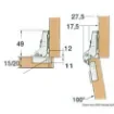 Osculati - Spring hinge 5-9 mm 94x54 mm - 38.525.42 product image