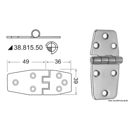 Osculati - Hinges 2 mm thickness - 38.815.50 product image