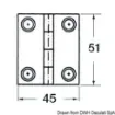 Osculati - SS rectangular hinge 4 bushing 51x45 mm - 38.821.02 product image