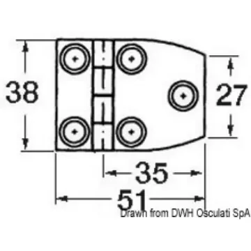 Osculati - S.S blind hinge 51x38 mm trap - 38.821.05 product image
