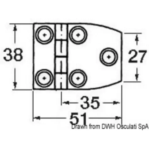 Osculati - S.S blind hinge 51x38 mm trap - 38.821.05 product image