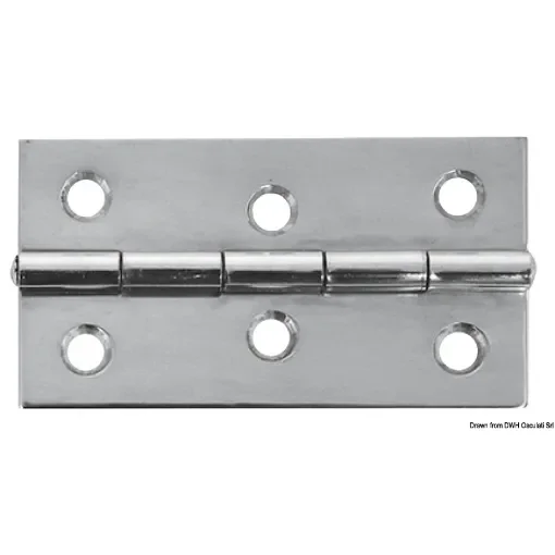 Osculati - Mirror polished SS rectangular hinge 75x40 mm - 38.822.03 product image