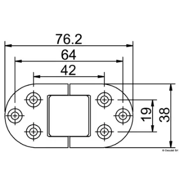 Osculati - Cerniera autoreggente a 2 perni 76x38 mm - 38.832.20 product image