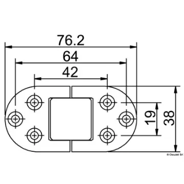Osculati - Cerniera inox con fori 76x38 mm - 38.842.20 product image