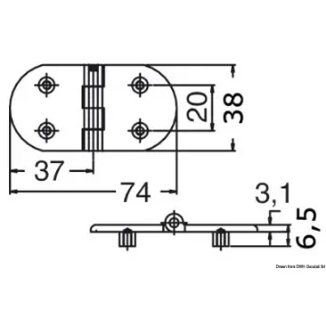 Osculati - Precision-cast covered hinge - 38.963.10 product image