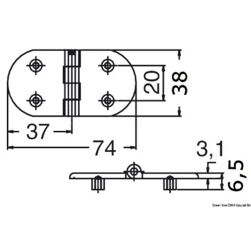 Osculati - Precision-cast covered hinge - 38.963.10 product image
