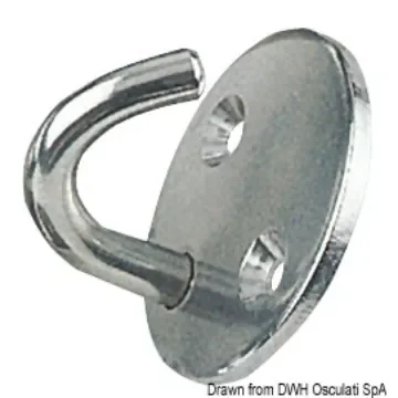 Osculati - Round plate hook polished SS 5 mm - 39.324.01 product image