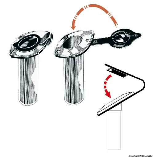 Osculati - Cap for flush-mount rod holder soft PVC black - 41.168.03NE product image