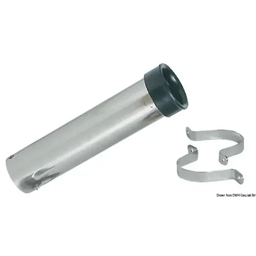 Stainless steel fishing rod holder for bulkhead mounting, fixed version product image