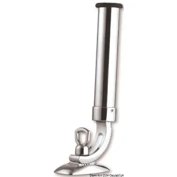 Chromed brass adjustable fishing rod holder product image