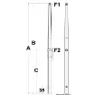 Osculati - Stanchion for female base AISI316 610 mm - 41.174.40 product image