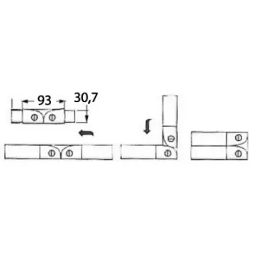 Osculati - Opening hinge AISI316 35x2 mm - 41.320.35 product image
