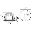 Osculati - Aluminium spare anode orig. ref. 02481 - 43.070.34 product image
