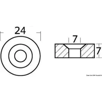 Osculati - Magnesium washer 24x6.5 - 43.239.15 product image
