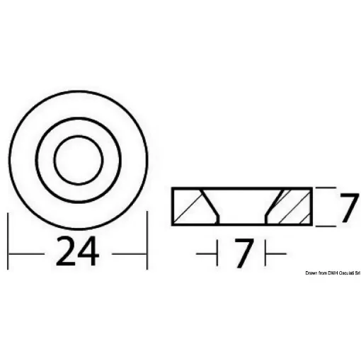 Osculati - Zinc ring anode &amp;#216; 24 x 7 mm - 43.260.00 product image