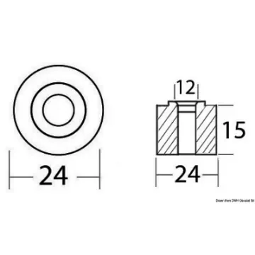 Osculati - Zinc ring anode &amp;#216; 24 x 15 mm - 43.260.01 product image