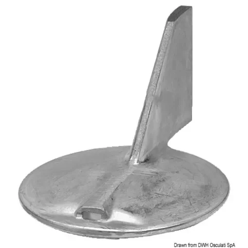 Osculati - Aluminium fin anode rightward bend 100/220 HP - 43.270.01 product image