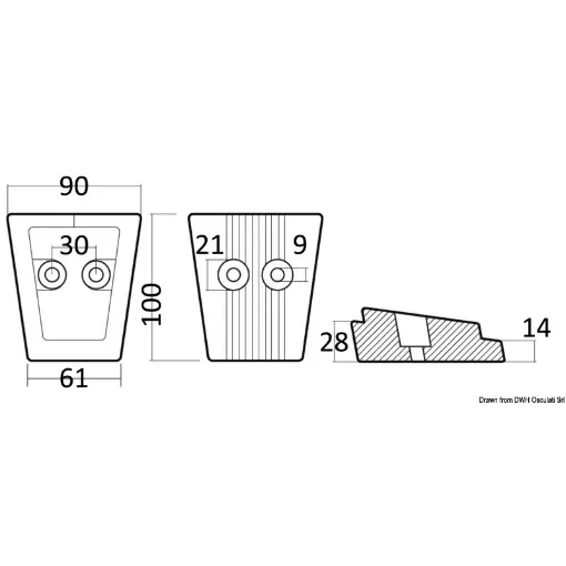 Osculati - Zinc leg anode Volvo 63 x 91 mm - 43.554.02 product image