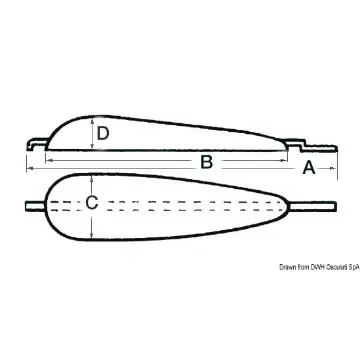Osculati - Welding aluminium anode 2500 g - 43.911.10 product image