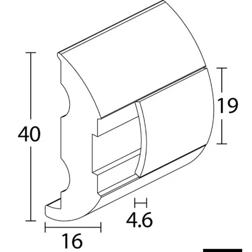 Osculati - Grey PVC base for fender profile 20 deep-drawn - 44.481.45 product image