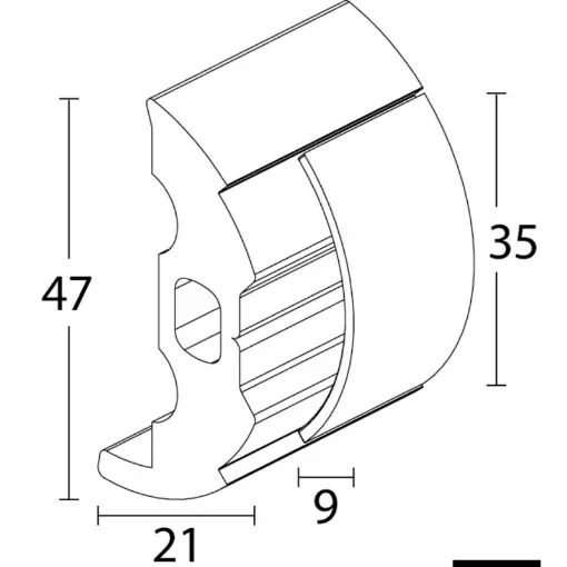 Osculati - Grey PVC base for fender profile 35 flared - 44.481.47 product image