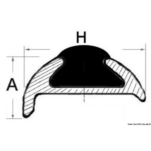 Osculati - Anodises aluminium profile 25x7+15 mm Cut-down size 3/6m - 44.485.26 product image