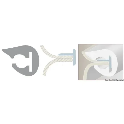 Osculati - L-shaped PVC fender profile black 36x38 mm - 44.488.45 product image