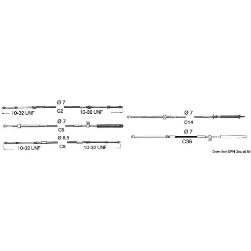 Osculati - Engine control cable C14 10&amp;#39; - 45.014.10 product image