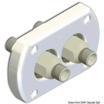 Osculati - Bulkhead throughout bush twin connection white - 45.028.28 product image